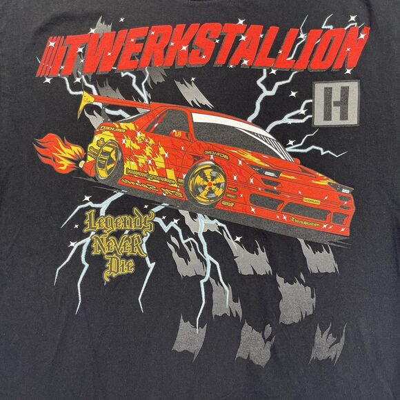 Hoonigan Twerkstallion Legends Never Die T-Shirt Men’s Medium Black - Picture 2 of 7